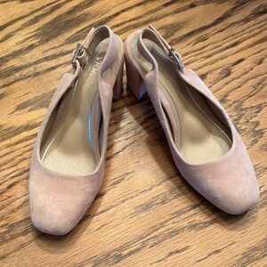 Vionic Blush Suede Slingback Heels